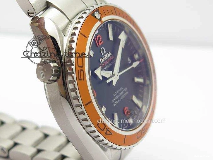 0127 Planet Ocean SS Bp Maker 45mm Orange Bezel On SS Bracelet A DailyWear 8216